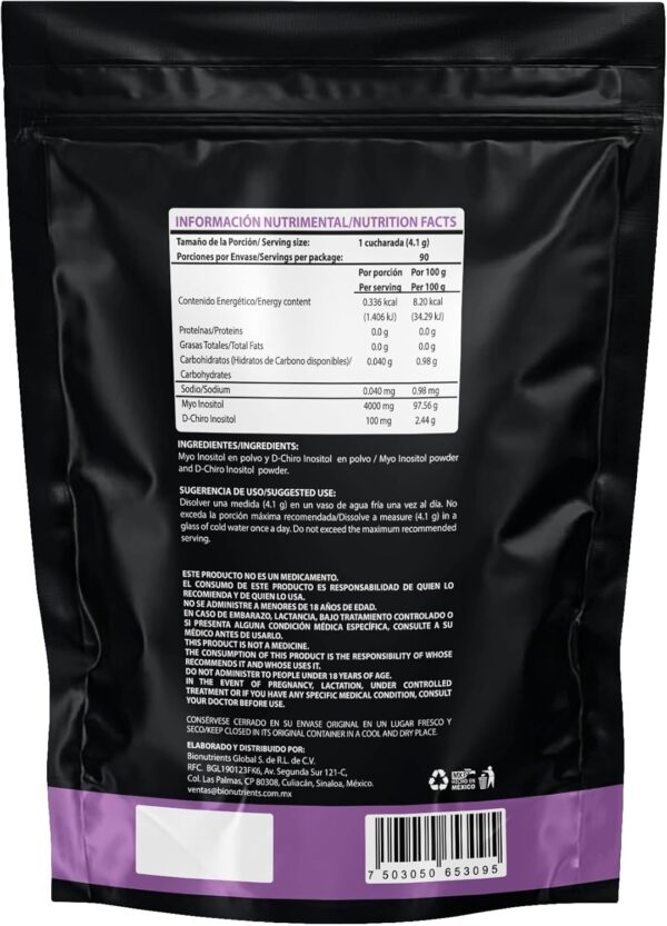 Myo & D-Chiro Inositol en Polvo 369 grs - Image 3